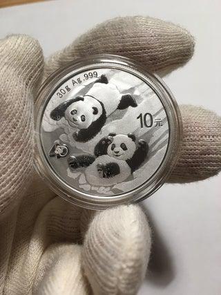 Moneda plata panda 2022