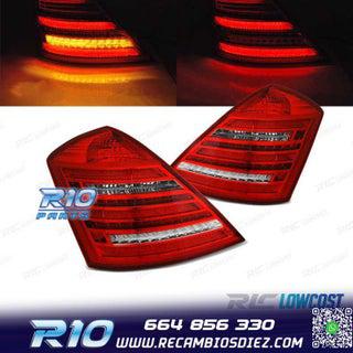 pilotos mb w221 clase s 05-09 led dinÁmico look w222 rojo