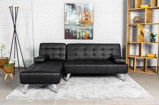 Sofa-cama chaise-longue polipiel negro