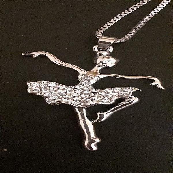 pendentif danseuse ballet acier inoxydable neuf/revente,