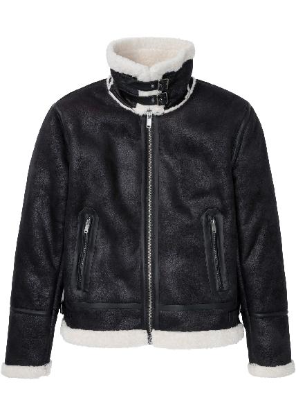 blouson bombers en synthétique imitation cuir