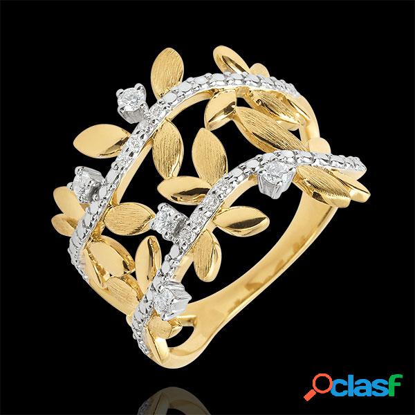 Bague Jardin EnchantÃ© - Feuillage Royal Double - diamants et or jaune 18 carats