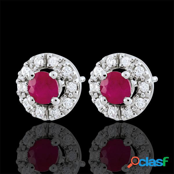 Boucles d&#39;oreilles clã©via - rubis - or blanc 9 carats