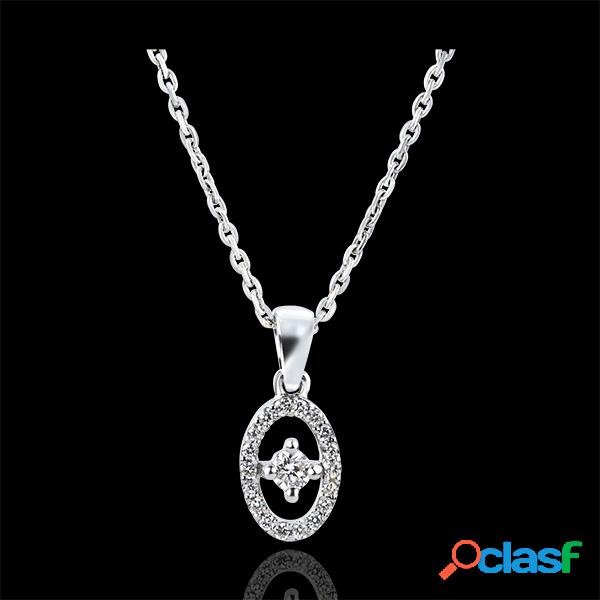 Pendentif abondance - petite pampille - or blanc 9 carats