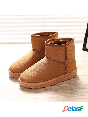 Warm fleece thickened flat warm cotton snow boots