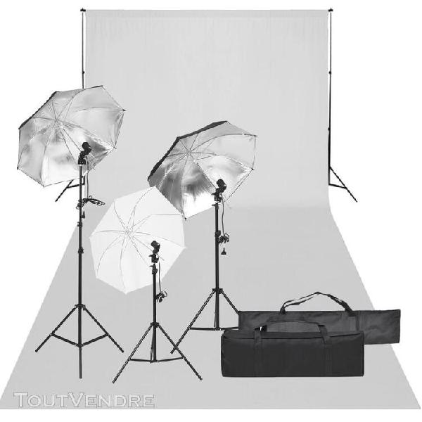 Kit de studio photo avec éclairage et toile de fond 211,99 Kit de studio photo avec éclairage et toile de fond 211,99