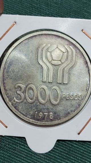 Moneda plata 3000 pesos argentina 1978