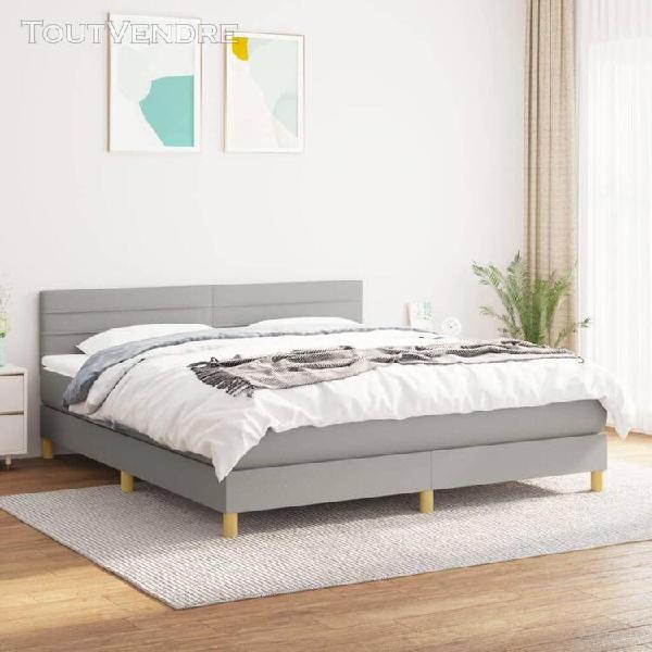 vidaxl lit À sommier tapissier avec matelas gris clair