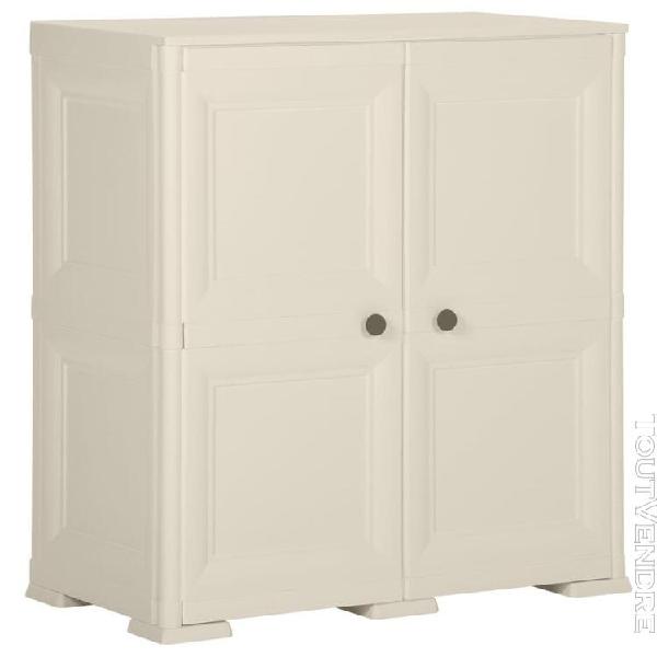 armoire en plastique 79x43x85,5 cm design de bois crème