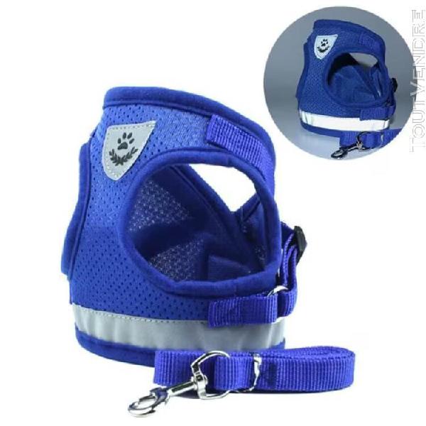 Bleu xl laisse de harnais pour chien pet set pour les petits