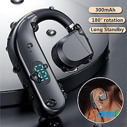 1 pc longue veille bluetooth sans fil écouteur led puissance affichage bluetooth écouteur antibruit casque sans fil crochet d'oreille sport casque bouton contrôle miniinthebox