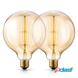 2pcs 40w edison vintage globe ampoule à incandescence dimmable e26 e27 g125 filament antique ambre blanc chaud pour loft bar restaurant cuisine 220-240v Lightinthebox