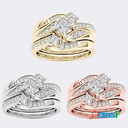 3 pièces anneau alliance bague bague / anneaux for femme cadeau fête scolaire rendez-vous strass alliage lightinthebox