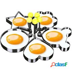 5 pièces ensemble oeuf au plat moule à crêpes anneaux en forme de moule à omelette moule à frire oeuf outils de cuisson fournitures de cuisine accessoires gadget Lightinthebox