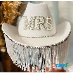 Chapeaux tissu chapeau de cow-boy de la mariée mariage saint valentin cocktail ascott royal mode mariage avec détail cristal gland casque couvre-chef lightinthebox