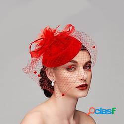 Fascinateurs chapeaux casque plumes filet chapeau de casemate mariage course de chevaux journée des dames coupe de melbourne cocktail avec plume bonnet casque couvre-chef lightinthebox