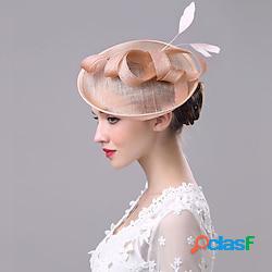 Fascinateurs chapeaux coiffure organza polyester / polyamide chapeau de seau chapeau soucoupe fête / soirée course de chevaux journée des dames coupe de melbourne style vintage elégant avec p