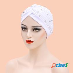 Femme Chapeau Bonnet / Slouchy Rose Claire Bleu Rose Claire Soirée Extérieur Quotidien Perlé Couleur monochrome Portable Coupe Vent Confort Lightinthebox