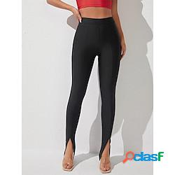 Femme mince pantalon noir taille haute mode vêtement de rue décontractées plein air casual du quotidien coupe haute haute élasticité toute la longueur respirabilité plein s m l xl lightintheb