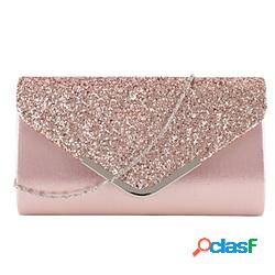 Femme pochette faux cuir soirée soirée / fête vacances paillettes couleur unie brillant noir argent rose claire lightinthebox