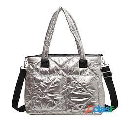 Femme Sac à main Synthétique du quotidien Fermeture Grande Capacité Pliable Poids Léger Géométrique Noir Argent Violet miniinthebox