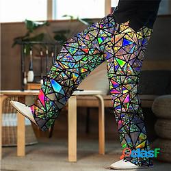 Homme Pantalon pantalon été Pantalon de plage Cordon Taille elastique Impression 3D Bloc de couleur Imprimés Photos Géométrie Confort Casual du quotidien Vacances Vêtement de rue Hawaïen Viol
