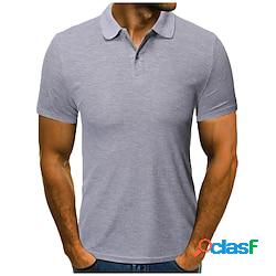 Homme POLO T Shirt golf Plein Air Casual Col polo Classique Manche Courte Mode Décontractées Couleur unie Bouton devant Bouton bas Printemps été Standard Noir Blanche Rouge Bleu Gris POLO Lig