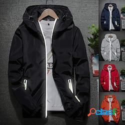 Homme veste dextérieur veste à capuche extérieur sport de détente réfléchissant anti uv capuche eté printemps automne couleur unie classique bleu marine noir blanche rouge orange veste light