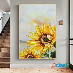 main peinture à lhuile toile mur art décoration plante abstraite floral peinture floraison tournesol pour la décoration intérieure roulé sans cadre non étiré peinture Lightinthebox