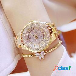 Montre Montres à quartz pour Femme Analogique Quartz Paillettes Mode Luxe bling Strass bracelet Acier Inoxydable Acier Inoxydable Mode Anniversaire Lightinthebox