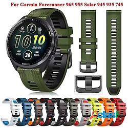 nouveau applicable garmin forerunner 965 officiel avec boucle en acier bracelet en plastique bicolore 935/745 955/945 / bracelets officiels 10 approvisionnement en points de couleur Lightinth