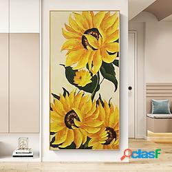 Peinture à l'huile faite à la main toile art mural décoration fleur de tournesol paysage pour la décoration intérieure roulé sans cadre peinture non étirée miniinthebox