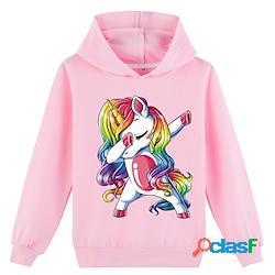 Sweat à capuche Enfants Fille Licorne Casual manche longue Actif 7-13 ans Hiver Noir Bleu Lightinthebox