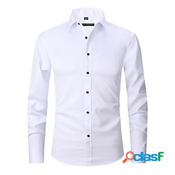 Homme Chemise boutonnée Chemise Chemise à col Blanche Rose Claire Rouge manche longue Plein Col rabattu Printemps Automne Mariage Extérieur Vêtement Tenue Bouton bas Lightinthebox