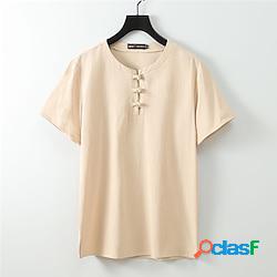 Homme Chemise Chemisette Chemise d'été Chemise de plage Noir Blanche Bleu Manche Courte Plein Col Eté Casual du quotidien Vêtement Tenue Lightinthebox