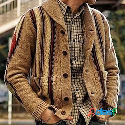 Homme gilet cardigan pull veste grosse maille tricoter normal jacquard revers usage quotidien vêtement tenue automne hiver kaki m l xl lightinthebox