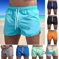 Homme surf boardshort short de bain short de bain taille elastique couleur unie séchage rapide court du quotidien gymnastique baignade chic et moderne casual sport noir blanche micro-élastiqu