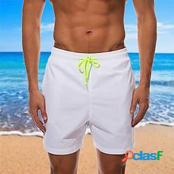 Homme Surf Boardshort short de bain Short de plage Taille elastique Couleur unie Extérieur Des sports Court Intérieur Vacances simple Casual Sport Noir Blanche Non Elastique Lightinthebox