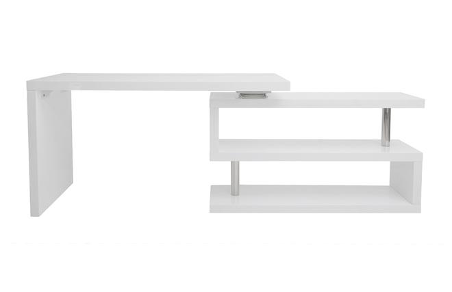 Bureau modulable design blanc laqu/xc3/xa9 l140-218 cm max - Bureau modulable design blanc laqu/xc3/xa9 l140-218 cm max -