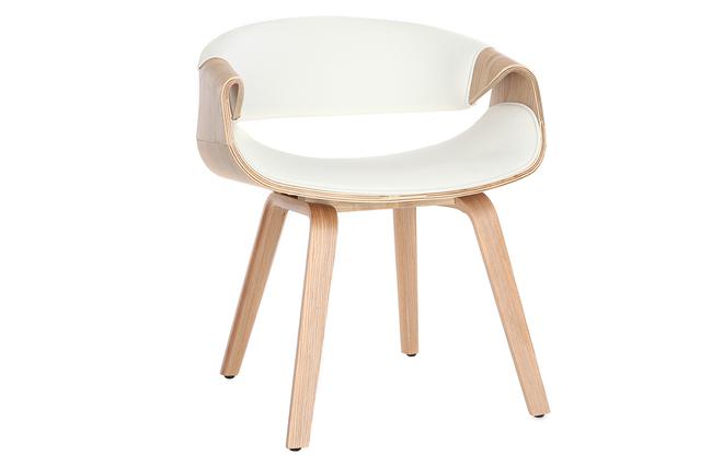 Chaise design blanc et bois clair aramis - miliboo