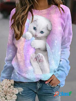 Round neck kttiy printed long sleeve sweatshirt Round neck kttiy printed long sleeve sweatshirt