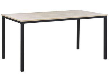 Table de salle /xc3/xa0 manger effet bois clair / noir 150 x