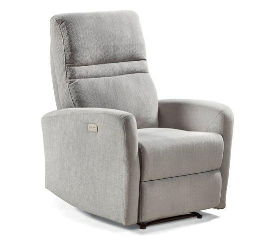 Fauteuil relax electrique tissu gris clair - yangas