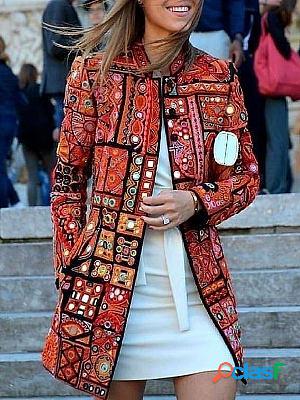 Casual loose vintage wool cardigan jacket