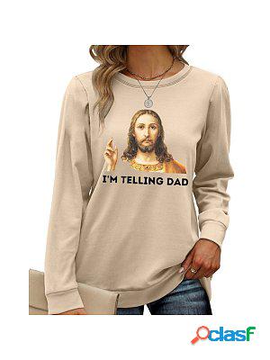 I saw that i&#39;m telling dad jesus funny christian gift apparel trendy women&#39;s sweatshirt tops