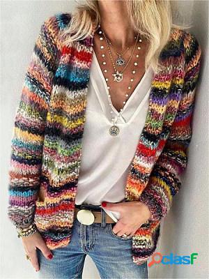 Womens colorful casual woolen cardigan