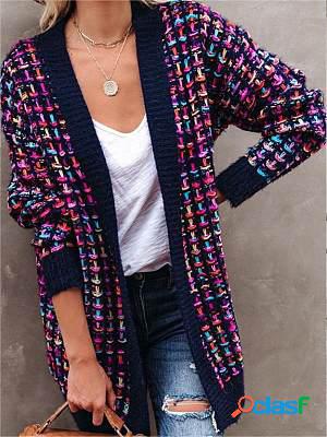 Womens knitted cardigan fashionable colorful sweater jacket