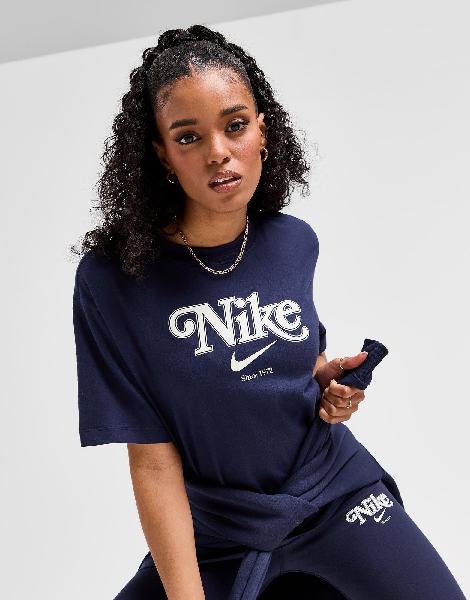 nike t-shirt energy boyfriend femme blauw- jd sports france