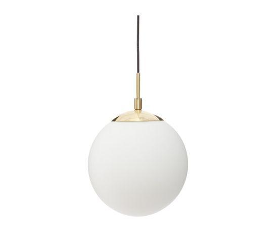 Luminaire suspension boule en verre blanc d 20 cm