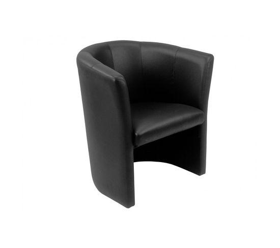 fauteuil cabriolet noir en simili design contemporain -